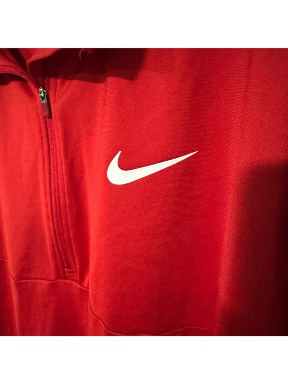 Nike Dri-Fit Long Sleeve 1/4 Zip Pullover Red Sweatshirt 926270 687 Men’s XXL 2X - Picture 4 of 8